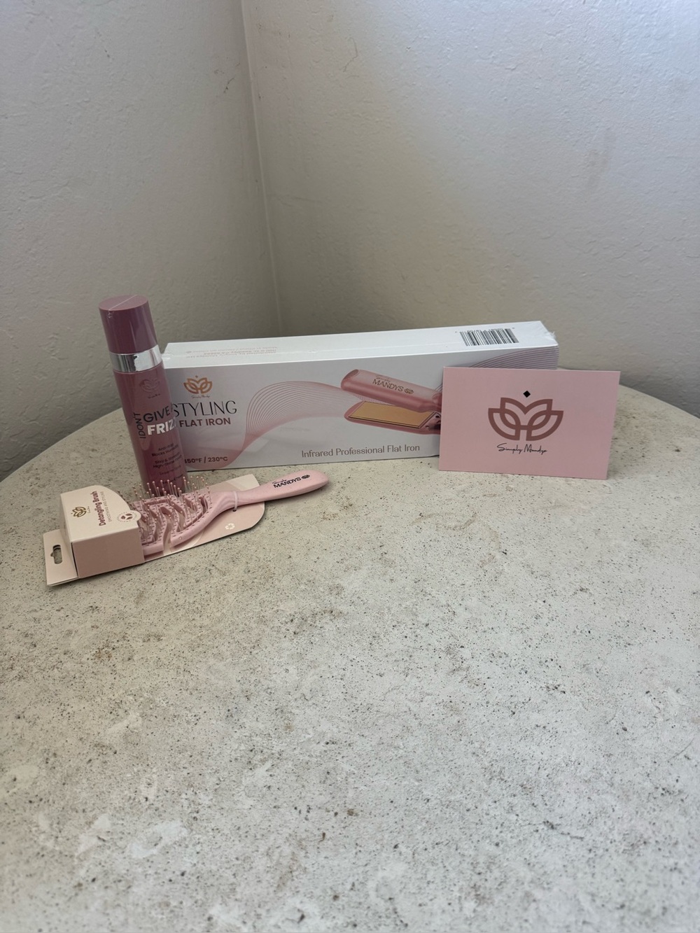 Pink Infrared Professional Hair Flat Iron - Smooth Styling Set
